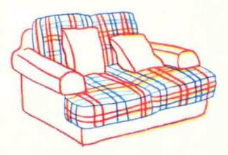 双人沙发的色铅笔简笔画画法步骤02