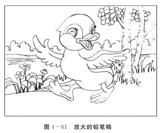 儿歌《小鸭子》绘画创编，放大的铅笔稿