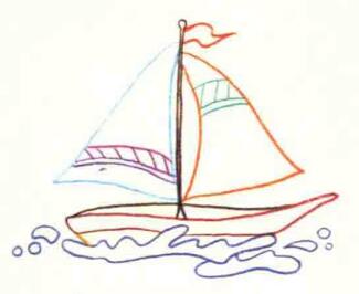 帆船的色铅笔简笔画画法步骤02