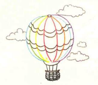 热气球的色铅笔简笔画画法步骤02