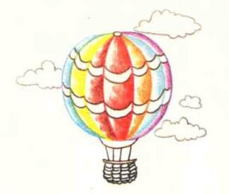 热气球色铅笔简笔画画法步骤03