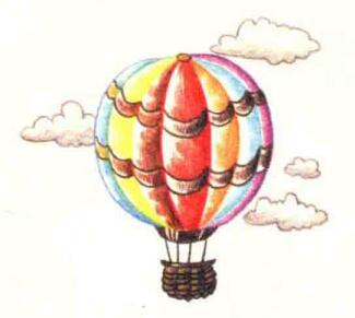 热气球色铅笔简笔画画法步骤06