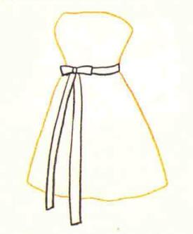 小礼服裙的色铅笔简笔画画法步骤01