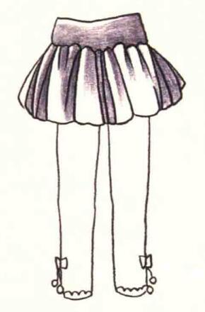 女童裤子色铅笔简笔画画法步骤03