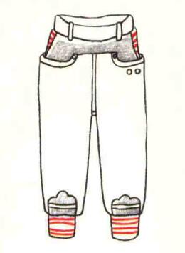 男童裤子色铅笔简笔画画法步骤03
