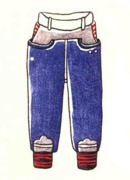 男童裤子色铅笔简笔画画法步骤05
