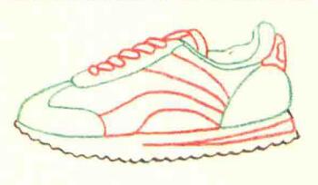 运动鞋的色铅笔简笔画画法步骤02