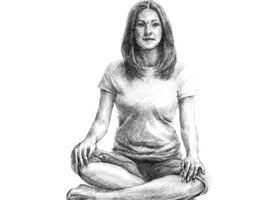 瑜伽女生素描画法步骤