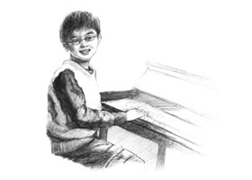 钢琴少年素描画法步骤