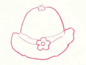 儿童帽的色铅笔简笔画画法步骤01
