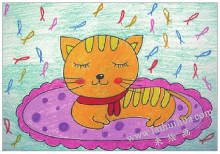 爱做梦的猫油棒画画法步骤06
