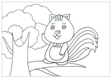 幸福的小松鼠油棒画画法步骤01
