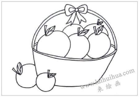 水果篮油棒画画法步骤01
