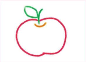 圆圆的红苹果油棒画画法步骤01