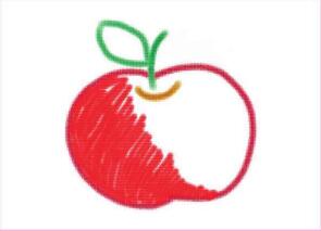 圆圆的红苹果油棒画画法步骤02