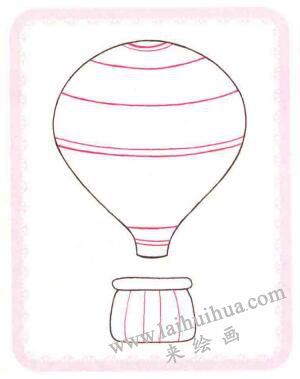 热气球简笔画法步骤02