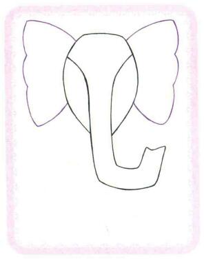 大象简笔画法步骤02