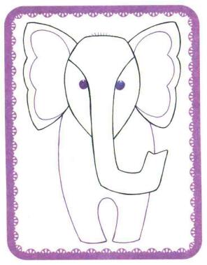 大象简笔画法步骤03