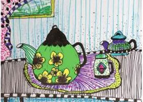 茶壶写生儿童绘画步骤