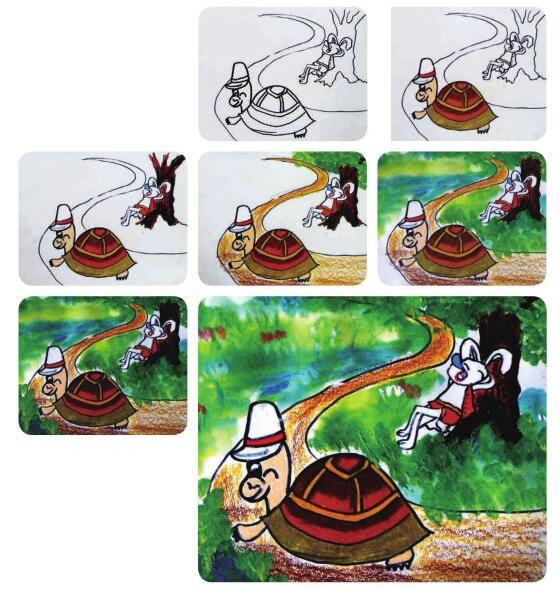 龟兔赛跑儿童绘画步骤