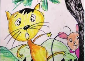 三只小猫的故事儿童绘画步骤