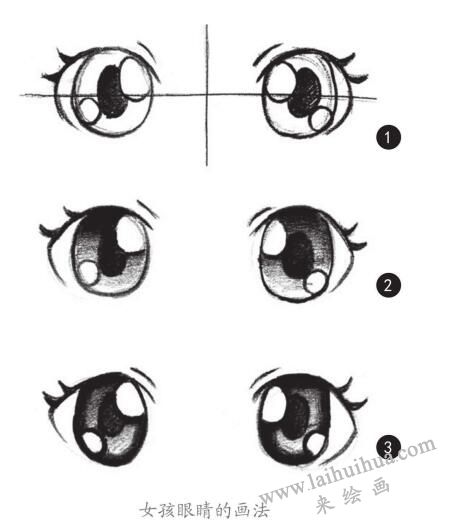 女孩眼睛的素描画法步骤