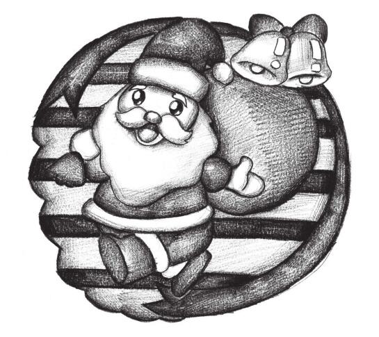 圣诞老人的创意素描画法