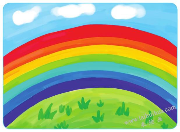 彩虹的画法可爱图片