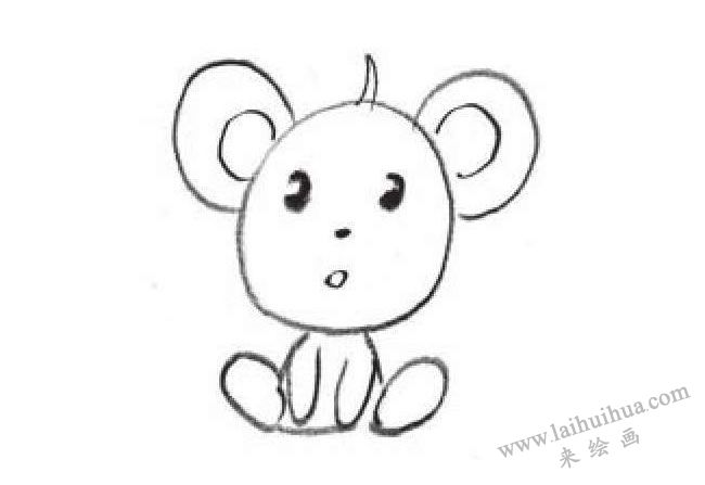小老鼠的创意素描画法步骤02