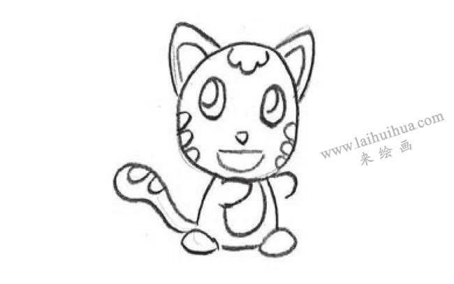 小猫创意素描画法步骤03