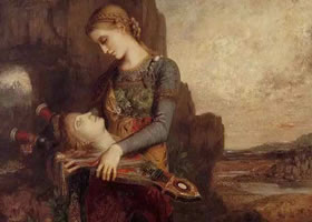 世界名画《色雷斯姑娘拿着俄耳甫斯的头》欣赏