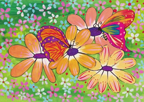 蝴蝶与花水粉画作画步骤