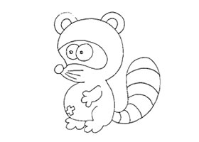 小浣熊卡通画造型
