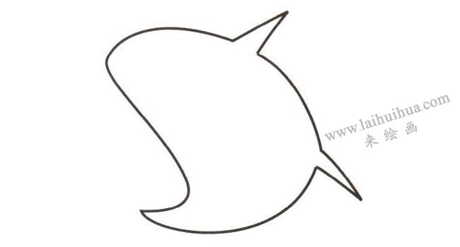 鲨鱼卡通画法步骤01