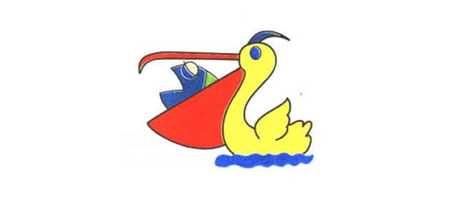 水鸟儿童卡通画法步骤03