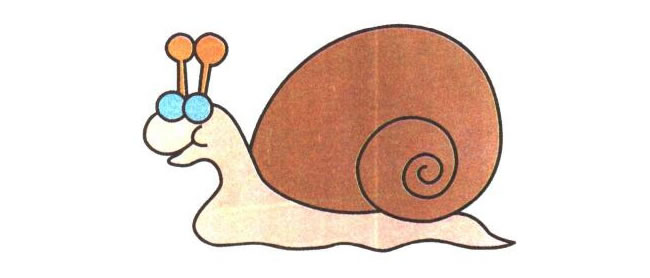 蜗牛儿童卡通画法步骤03