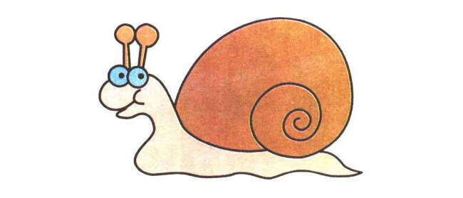 蜗牛儿童卡通画法步骤04