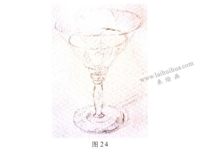 玻璃酒杯水彩画写生步骤01