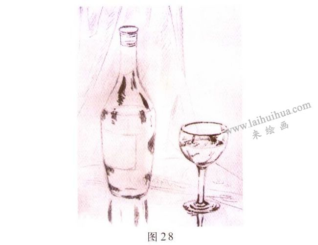 玻璃酒具水彩画写生步骤01