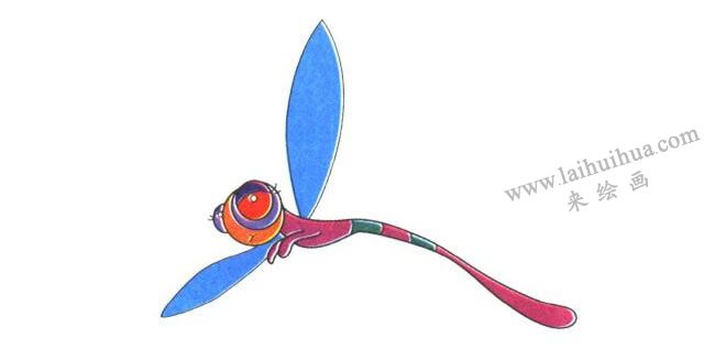 蜻蜓儿童卡通画法步骤03