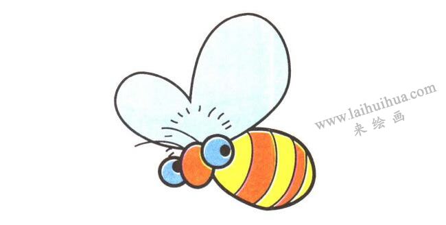 蜜蜂儿童卡通画法步骤03