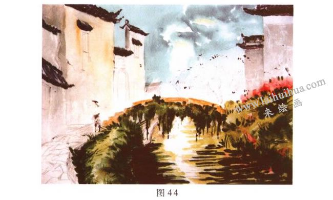 《小桥•流水•人家》风景水彩画的写生步骤02