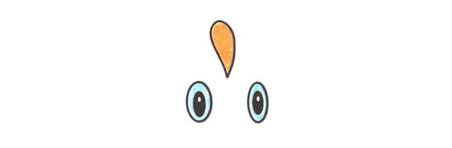 小鸡的眼睛和鸡冠，小鸡儿童卡通画法步骤01