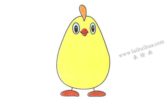 小鸡的脚，小鸡儿童卡通画法步骤03