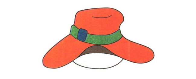 脸和帽子，戴帽子的女孩儿童卡通画法步骤01