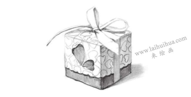 礼物盒子明暗素描绘画方法步骤05