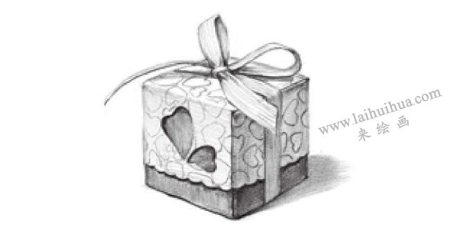 礼物盒子明暗素描绘画方法步骤06