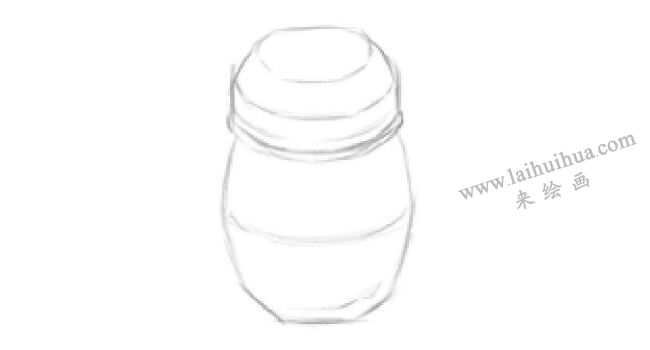 玻璃调味瓶素描画法步骤02