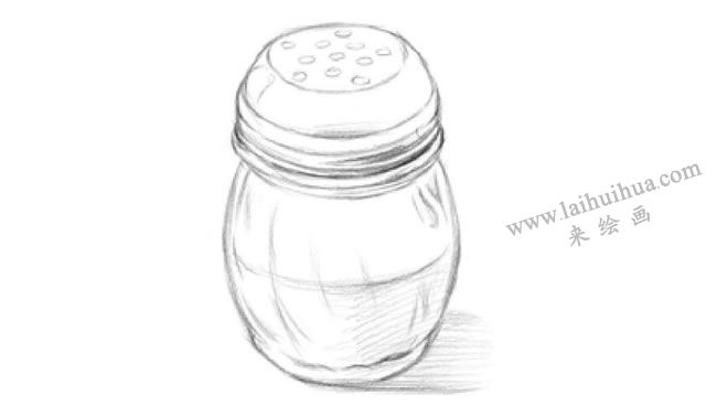 玻璃调味瓶素描画法步骤03