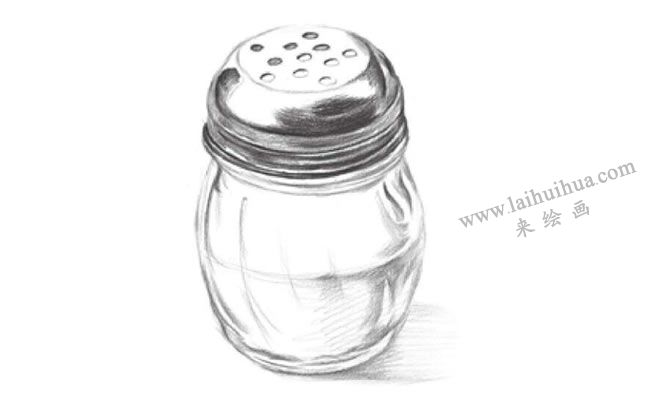 玻璃调味瓶素描画法步骤05